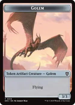 MTG Aetherdrift Commander - Golem 3/3 & Nalaar Aetherjet */* [Token] - Image 1