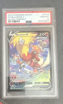 Pokemon TCG Blaziken v TG14/TG30 Holo Ultra Rare Silver Tempest PSA 10 - Image 1