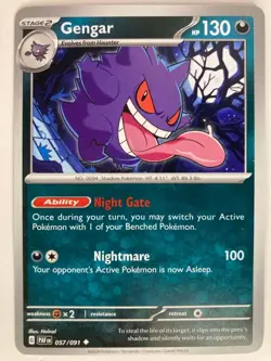 Gengar 057/091 Common Pokemon TCG Scarlet & Violet Paldean Fates - Image 1