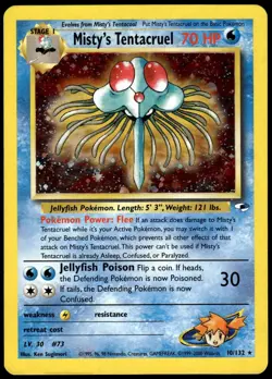 Misty's Tentacruel 10/132 Holo Rare Gym Heroes Pokemon Unlimited Holo MP - Image 1