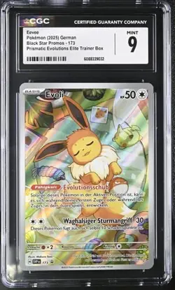Pokemon SVP Black Star Promo 173 Eevee Evoli no PSA CGC 9 Deutsch - Image 1