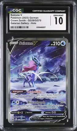 Pokemon Suicune V GG38/GG70 - Crown Zenith 2023 - PSA CGC 10 Deutsch - Image 1