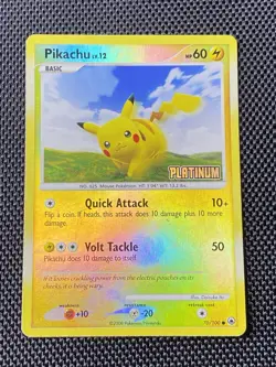 Pikachu 70/100 Stamped Majestic Dawn 2008 Reverse Platinum Holo Pokemon - Image 1