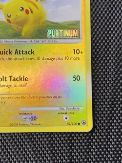 Pikachu 70/100 Stamped Majestic Dawn 2008 Reverse Platinum Holo Pokemon - Image 4