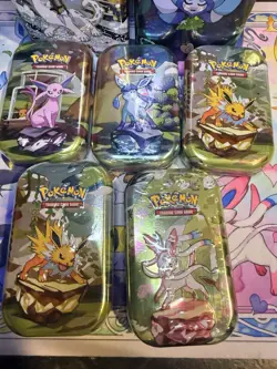 Pokemon TCG Prismatic Evolutions Mini Tins Lot of 5 - Image 1