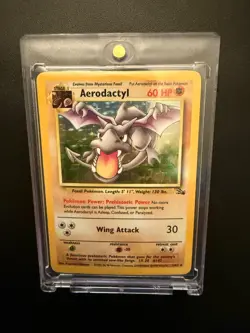 1999 Pokemon WOTC Fossil Aerodactyl HOLO RARE LP #1/62 - Image 1
