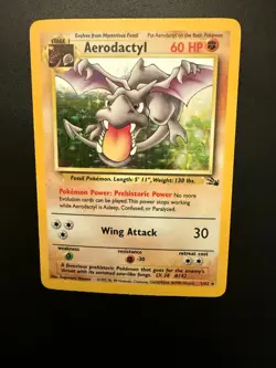 1999 Pokemon WOTC Fossil Aerodactyl HOLO RARE LP #1/62 - Image 3