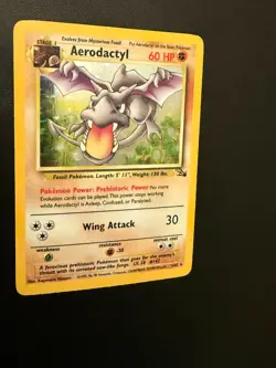 1999 Pokemon WOTC Fossil Aerodactyl HOLO RARE LP #1/62 - Image 5