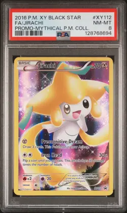 2016 POKEMON XY BLACK STAR PROMO MYTHICAL POKEMON COLL FULL ART/JIRACHI PSA 8 - Image 1