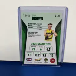 AFL Select Footy Stars Hobby 2026 GREEN FOIL Tom Brown /60 - Image 2
