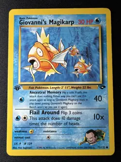 Giovanni’s Magikarp 73/132 1st Edition Gym Challenge WOTC Vintage Pokemon - Image 1