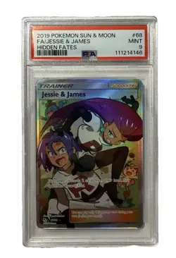 Pokemon TCG Jessie & James Trainer Full Art Ultra Rare Card 68/68 Hidden Fates - Image 1