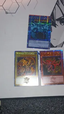 Konami Yu-Gi-Oh! 25th Anniversary Divine-Beast Holo Card Set Obelisk Ra Slifer - Image 1