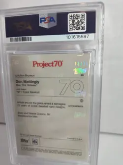 Topps Project 70 Don Mattingly Yankees #40 Rainbow Foil /70 Action Bronson PSA 8 - Image 3