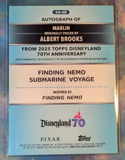 2025 Topps Disneyland 70th Ann. Albert Brooks Marlin Autograph /70 SSP Nemo - Image 2