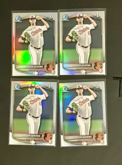 4x 2025 Bowman Draft - Joseph Dzierwa -1st RETRACTOR Chrome BDC-186 Lot X4 - Image 1