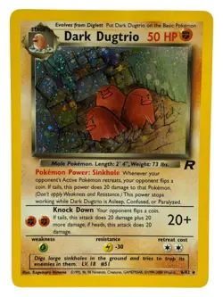 Dark Dugtrio - 6/82 Team Rocket 2000 WOTC - Holo - Pokemon TCG - Image 1