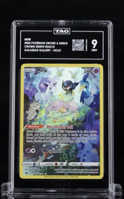Pokemon 2023 Crown Zenith MEW #GG10 Galarian Gallery Holo - TAG 9 Mint - Image 1