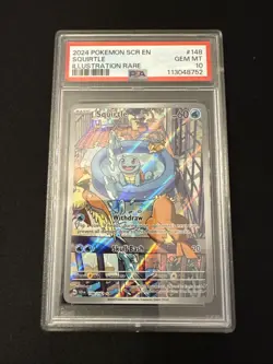 2024 Pokemon SCR En-Stellar Crown Illustration Rare #148 Squirtle PSA 10 Gem MT - Image 1