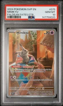 MIMIKYU 075 Pokemon SVP Paldean Fates ETB Black Star Promo PSA 10 GEM - Image 1
