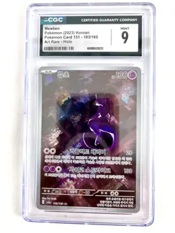 Pokemon sv2a 151 Mewtwo AR 183/165 Art Rare 2023 - CGC 9 Mint- NO RESERVE!! - Image 1