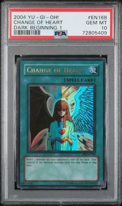 PSA 10 2004 Change of Heart DB1-EN168 Ultra Rare Yugioh - Image 1