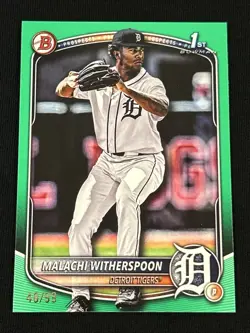 Malachi Witherspoon 2025 Bowman Draft 1st Paper Green /99 #BDC-172 Tigers - Image 1