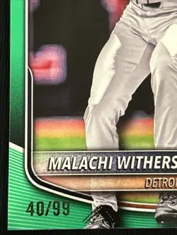 Malachi Witherspoon 2025 Bowman Draft 1st Paper Green /99 #BDC-172 Tigers - Image 2