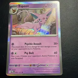 033/131 Espeon Holo/Shiny Foil Pokemon Prismatic Evolutions Single Card - Image 1