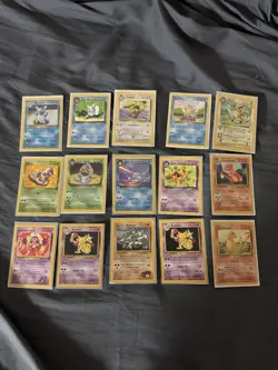 Vintage Pokemon Card Lot - Base Set, Fossil, Team Rocket, Gym Heroes (15 cards) - Image 1