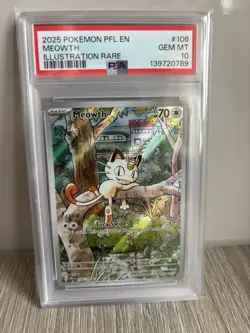 Pokemon TCG Meowth Phantasmal Flames Card 106/094 PSA 10 Illustration Rare - Image 3