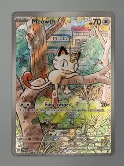 Pokemon TCG Meowth Illustration Rare Holo Card 106/094 PFL Phantasmal Flames - Image 1