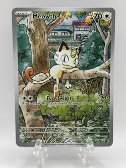 Pokemon TCG Meowth Holo Trading Card 106/094 Phantasmal Flames Illustration Rare - Image 1