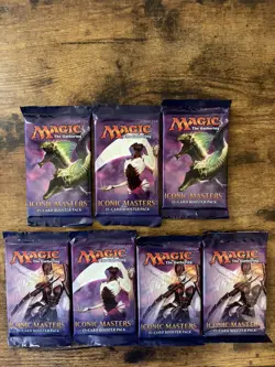 7 booster packs Magic The Gathering Iconic Masters Booster Packs NEW MTG TCG CCG - Image 1