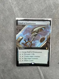 WOTC MtG Commander Legends Staff of Domination (Extended Art) (R) (Foil) NM - Image 1