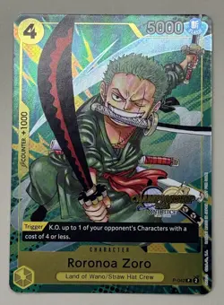One Piece Roronoa Zoro Championship Event Pack 2024 CS Stamp English Promo P-042 - Image 1