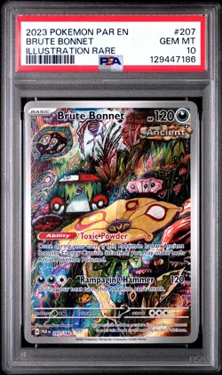 2023 POKEMON PAR EN-PARADOX RIFT ILLUSTRATION RARE #207 BRUTE BONNET PSA 10 - Image 1