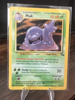 Pokemon Muk Fossil Holo Rare Unlimited 13/62 1999 70 HP English - Image 1