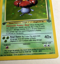 Vileplume 15/64 Holo Rare 1st Edition Jungle LP Pokemon - Image 2