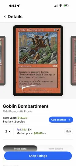 Goblin Bombardment FNM Promos #6 Foil Promo Enchantment 2 Cards English - Image 1