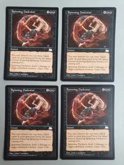 Spinning Darkness x4 PLAYSET , MTG Weatherlight (1997) Common Black Instant NM - Image 1