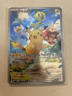 Pokemon SEALED Pikachu SVP 027 Scarlet & Violet Full Art Holofoil!! - Image 1