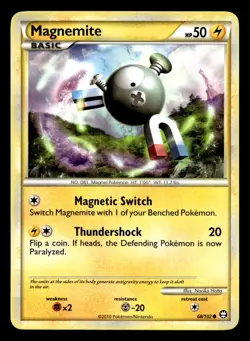 Magnemite 68/102 Common HGSS Triumphant Pokemon LP - Image 1