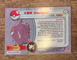 pokemon topps bleu Holo Foil - GENGAR no 94- TV animation Edition - Image 3