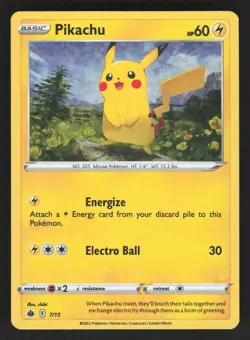 Pikachu 7/15 Pokemon TCG McDonald's Promos 2022 MP - Image 1