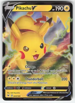 Pikachu V 043/185 Pokemon TCG SWSH04: Vivid Voltage NM - Image 1