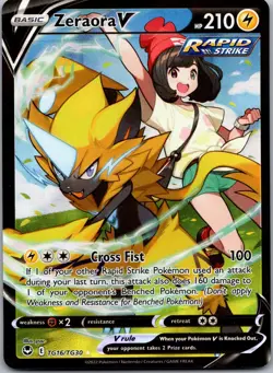 Zeraora V TG16/TG30 - SWSH12: Silver Tempest Trainer Gallery Pokemon TCG NM - Image 1
