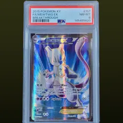 2015 POKEMON XY BREAKTHROUGH #157 FULL ART/MEWTWO EX PSA 8 - Image 1