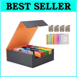Ultra-Capacity Card Storage Box with 4 Rows & Colorful Dividers for 3000 Cards - Image 1