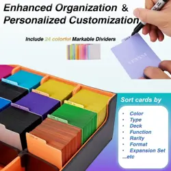 Ultra-Capacity Card Storage Box with 4 Rows & Colorful Dividers for 3000 Cards - Image 5